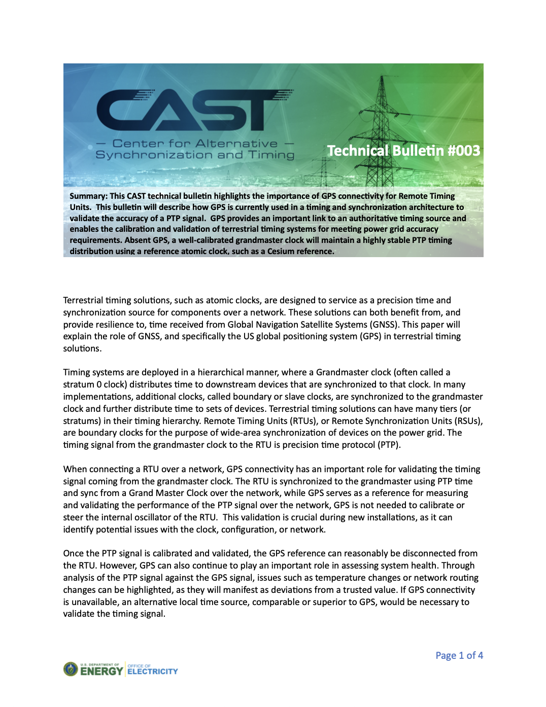 Image of the first page of a technical bulletin.