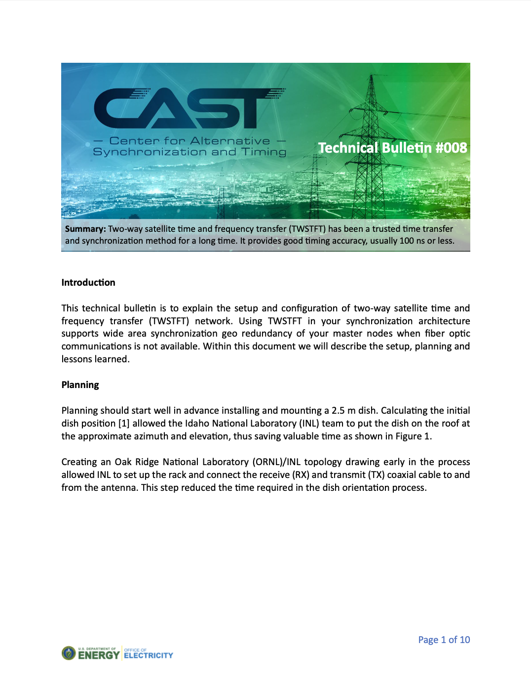 Image of the first page of a technical bulletin.